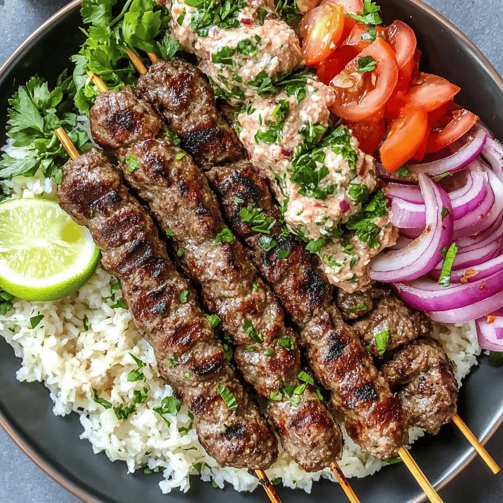 Get ready to enjoy these flavorful Beef Kafta Kebabs that are perfect for grilling or baking! Made with juicy ground beef and a blend of aromatic spices, these kebabs burst with deliciousness. Perfect for a summer BBQ or a cozy family dinner. Save this recipe to impress your friends with a tasty dish everyone will love!