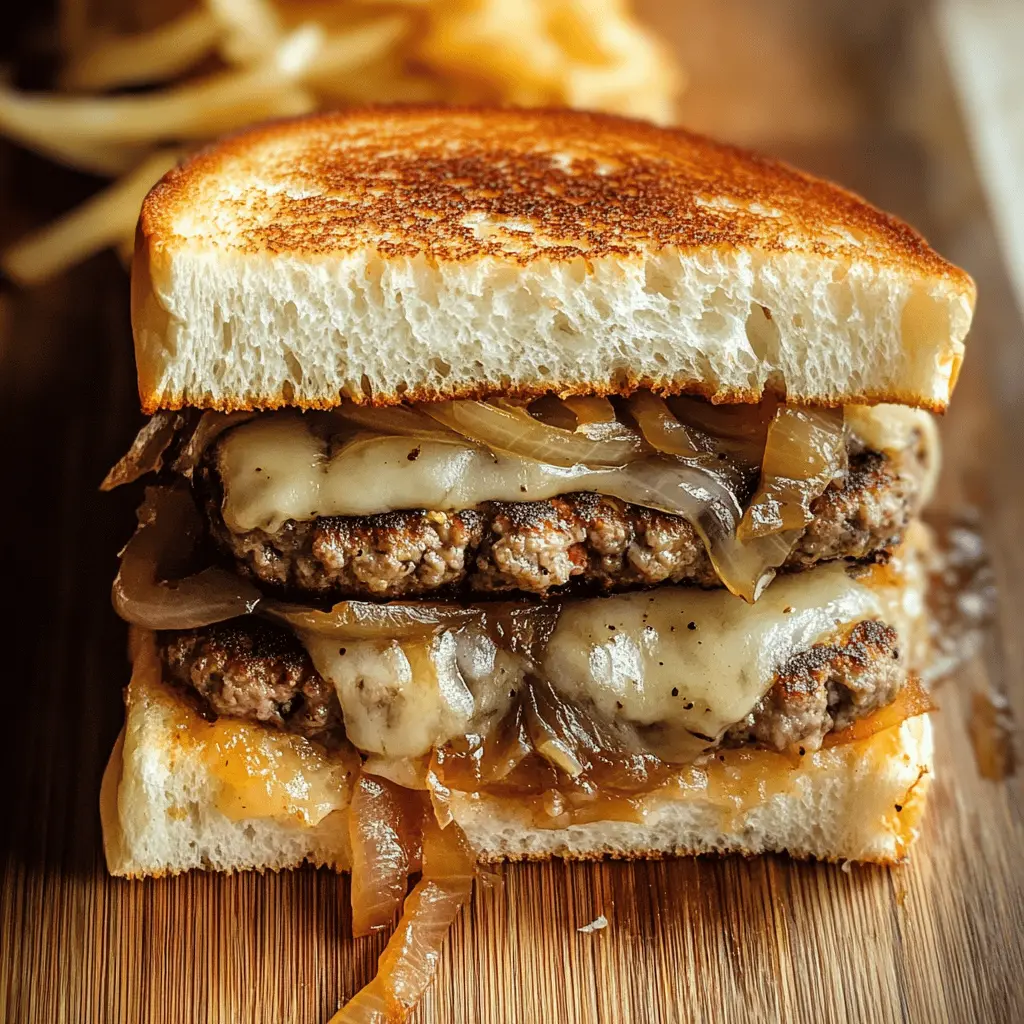 Get ready to enjoy the ultimate Patty Melts topped with sweet caramelized onions! This mouthwatering burger features juicy beef, melted cheese, and toasty bread for an unforgettable flavor combo. Perfect for a cozy dinner or weekend feast, make sure to save this recipe for your next gathering! Your taste buds will thank you.