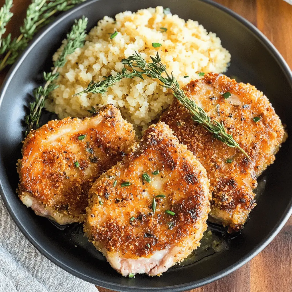 Juicy pork chops get a crispy twist with a delicious Blackstone Parmesan crust! This savory dish combines tender meat with a crunchy Parmesan topping, making it a perfect weeknight dinner option or a standout at gatherings. Give your meal a boost of flavor and texture everyone will love. Save this recipe for your next cooking adventure!