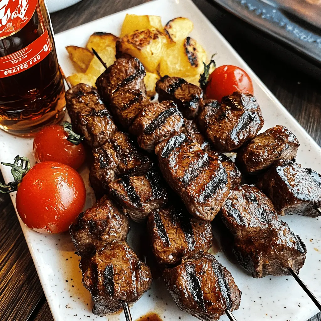 Fire up the grill for these Bourbon and Coke Steak Kabobs! Juicy steak chunks marinated in a sweet and tangy bourbon and Coke blend bring a burst of flavor in every bite. Perfect for summer barbecues or casual weeknight dinners, these kabobs are sure to impress! Save this recipe and make your next gathering extra special with this delicious twist on a classic dish.