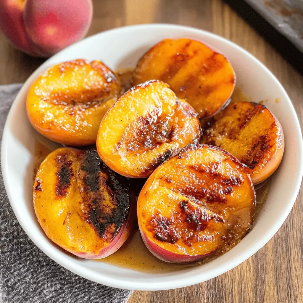 Sweet, juicy grilled peaches with a hint of brown sugar make for the perfect summer treat! This easy recipe brings out the natural flavors of fresh peaches, caramelizing them for a delightful dessert. Great for barbecues or a cozy evening at home. Save this pin to enjoy a delicious twist on fruit dishes anytime!