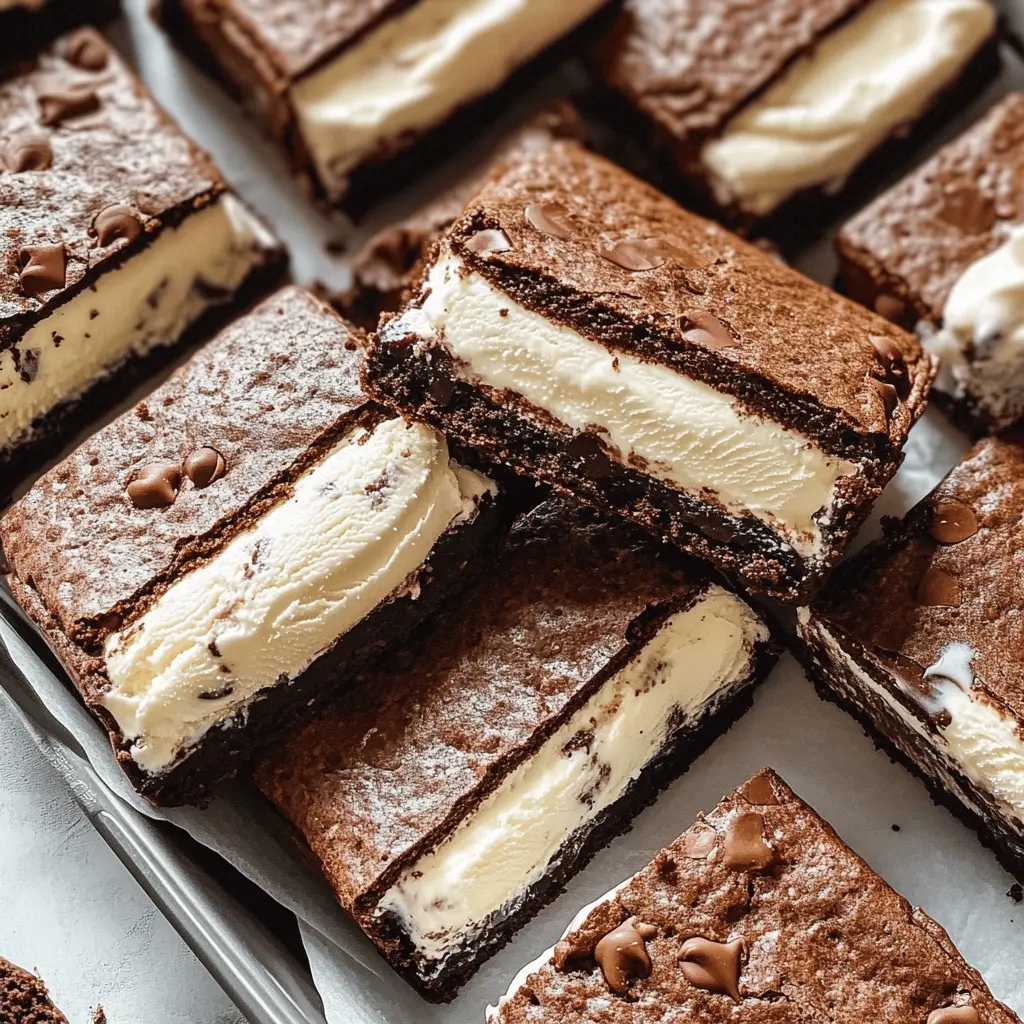 Treat yourself to these delicious Brownie Ice Cream Sandwiches! Layer rich, fudgy brownies with your favorite creamy ice cream for the perfect dessert. Ideal for summer parties, movie nights, or a sweet treat any day. Save this recipe to enjoy a delightful combination of chocolate and ice cream whenever you need a pick-me-up!