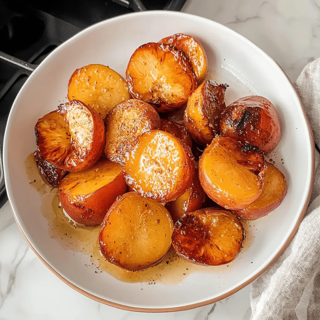 Sweet, juicy peaches are transformed into a delightful treat using the air fryer! This easy recipe brings out their natural flavors while creating a warm, caramelized finish. Perfect for a summer dessert or a tasty snack, save this pin to whip up these air fryer peaches when you're in the mood for something deliciously simple!