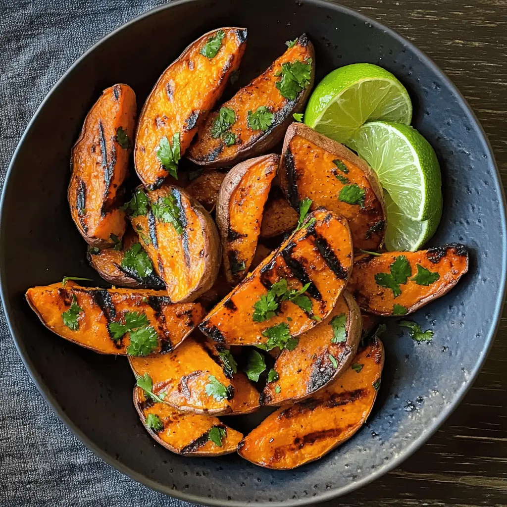 Get ready to enjoy these Grilled Cilantro-Lime Sweet Potatoes that burst with fresh flavor! The combination of zesty lime and vibrant cilantro elevates sweet potatoes to a new level. Perfect as a side dish for summer cookouts or a healthy addition to any meal. Save this pin for your next barbecue or family dinner!