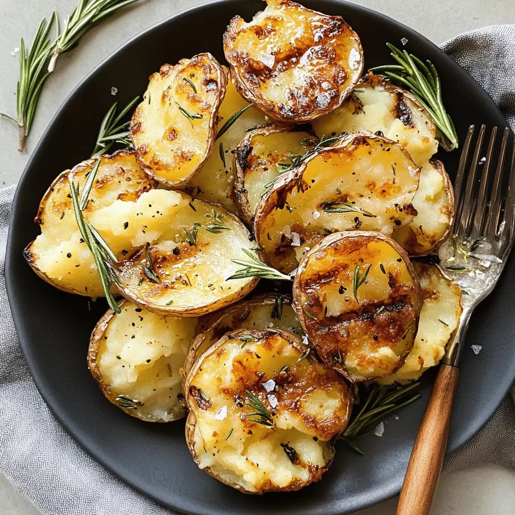 Get ready to enjoy the perfect side dish with these Grilled Garlic Rosemary Smashed Potatoes! Bursting with flavor from fresh garlic and fragrant rosemary, these potatoes are crispy on the outside and fluffy on the inside. Perfect for BBQs or cozy family dinners. Save this recipe for your next gathering and impress your guests with this simple yet delicious dish!