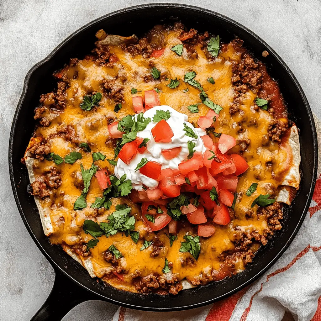 This Ground Beef Burrito Skillet is a one-pan wonder that's packed with flavor and easy to make! Combining ground beef, rice, beans, and zesty spices, it’s perfect for a quick weeknight dinner. Serve it with your favorite toppings and enjoy a hearty meal that the whole family will love. Save this recipe for your next cooking night!