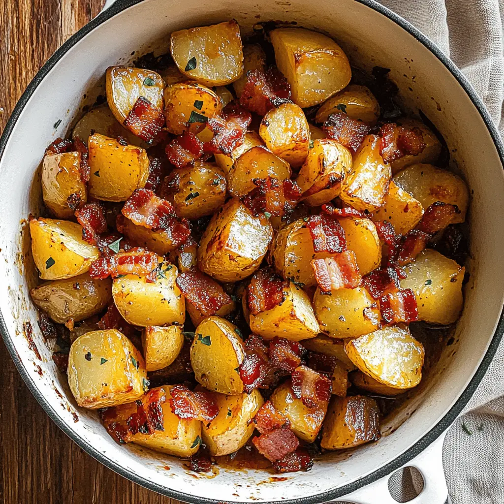 Get ready to enjoy these sweet and savory Honey Bacon Roasted Potatoes! Crisp on the outside and fluffy on the inside, these tasty bites are drizzled with honey and tossed with crispy bacon for a flavor that everyone will love. Perfect as a side dish for dinner or a snack for gatherings. Save this recipe to impress your family and friends!
