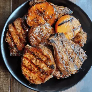 Get ready for a flavor explosion with juicy grilled pork chops topped with a spicy peach glaze! This recipe combines the smokiness of the grill with a sweet and tangy twist that’s perfect for summer barbecues or cozy family dinners. Save this delicious dish for your next gathering and impress your guests with every savory bite!