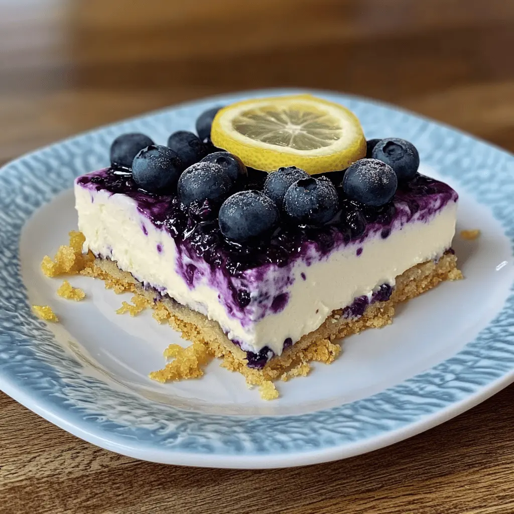 This No Bake Lemon Blueberry Dessert is the perfect treat for warm days! With a creamy lemon filling and fresh blueberries, it’s a refreshing blend of sweet and tangy. Easy to make with simple ingredients, it’s perfect for potlucks, family gatherings, or just a cozy night in. Save this recipe to impress your guests or enjoy a delightful dessert anytime!