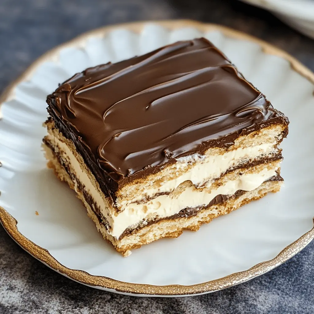 Treat yourself to a delicious No-Bake Chocolate Eclair Cake that’s easy to make and a crowd-pleaser! With layered graham crackers and creamy pudding, this dessert is rich and satisfying. Perfect for parties or a sweet ending to any meal. Save this recipe for your next gathering and impress your friends with this delightful no-bake treat!