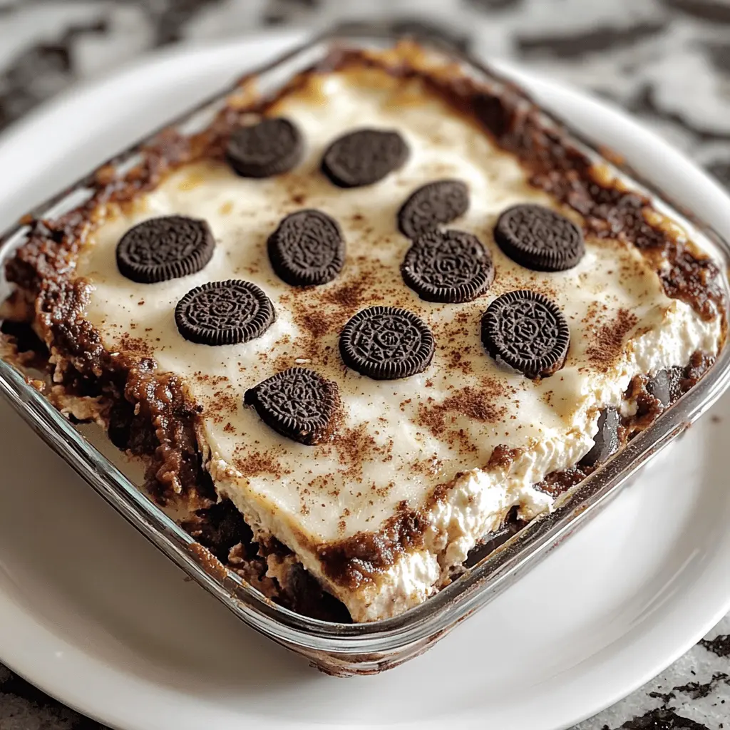 Layered Heaven! This Oreo Lasagna combines creamy layers of whipped topping, vanilla pudding, and crushed Oreos for a dessert that’s sure to impress. Perfect for parties, potlucks, or just satisfying that sweet tooth. Save this easy, no-bake recipe for your next gathering and watch it disappear!