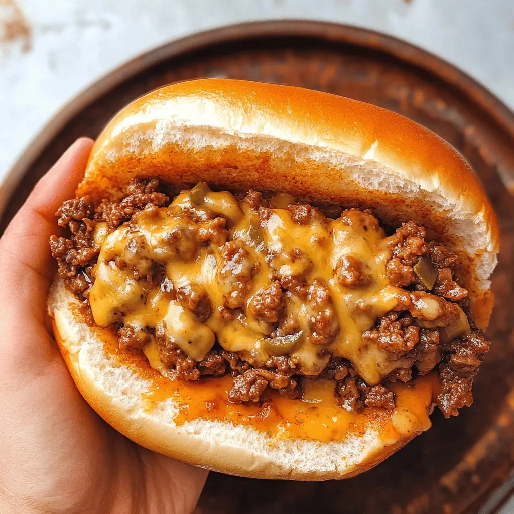 These Philly Cheesesteak Sloppy Joes bring a fun twist to a classic favorite! Packed with tender beef, bell peppers, onions, and gooey cheese, this dish is perfect for weeknight dinners or game day gatherings. A quick and satisfying recipe that's sure to please any crowd. Save this pin for an easy meal idea your family will love!
