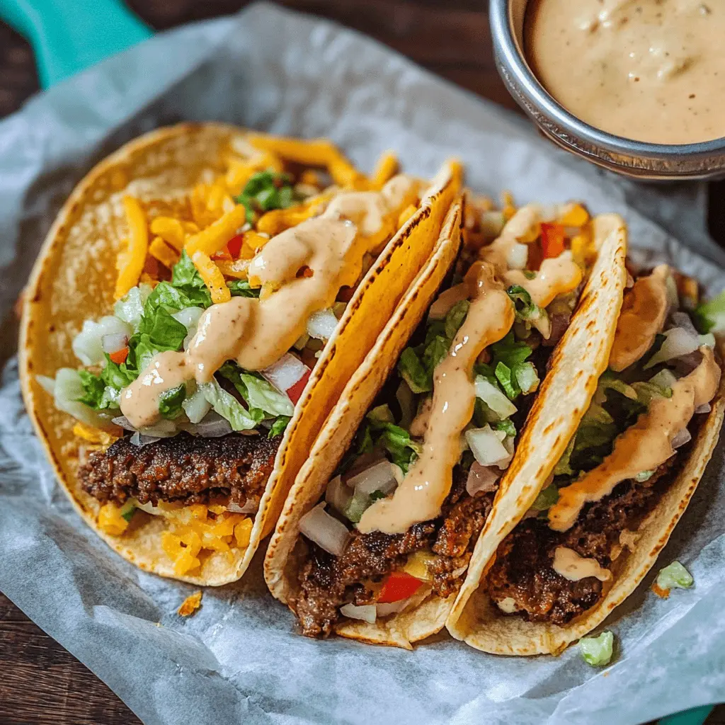Get ready for a flavor explosion with these Smash Burger Tacos! Combining the classic taste of juicy smash burgers with soft tortillas, this recipe is sure to please everyone. Made with fresh ingredients and topped with your favorites, these tacos are perfect for casual dinners or game days. Don’t forget to save this delicious recipe for your next taco night!