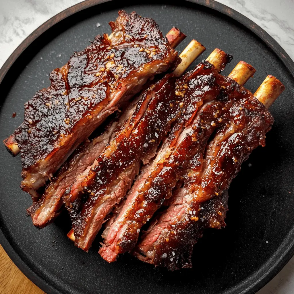 Treat yourself to an unforgettable meal with these smoked beef back ribs! Perfectly seasoned and slow-cooked, they offer a melt-in-your-mouth texture and rich flavor that will have everyone coming back for more. Ideal for family gatherings or BBQ parties, make sure to save this recipe to impress your guests at your next cookout!