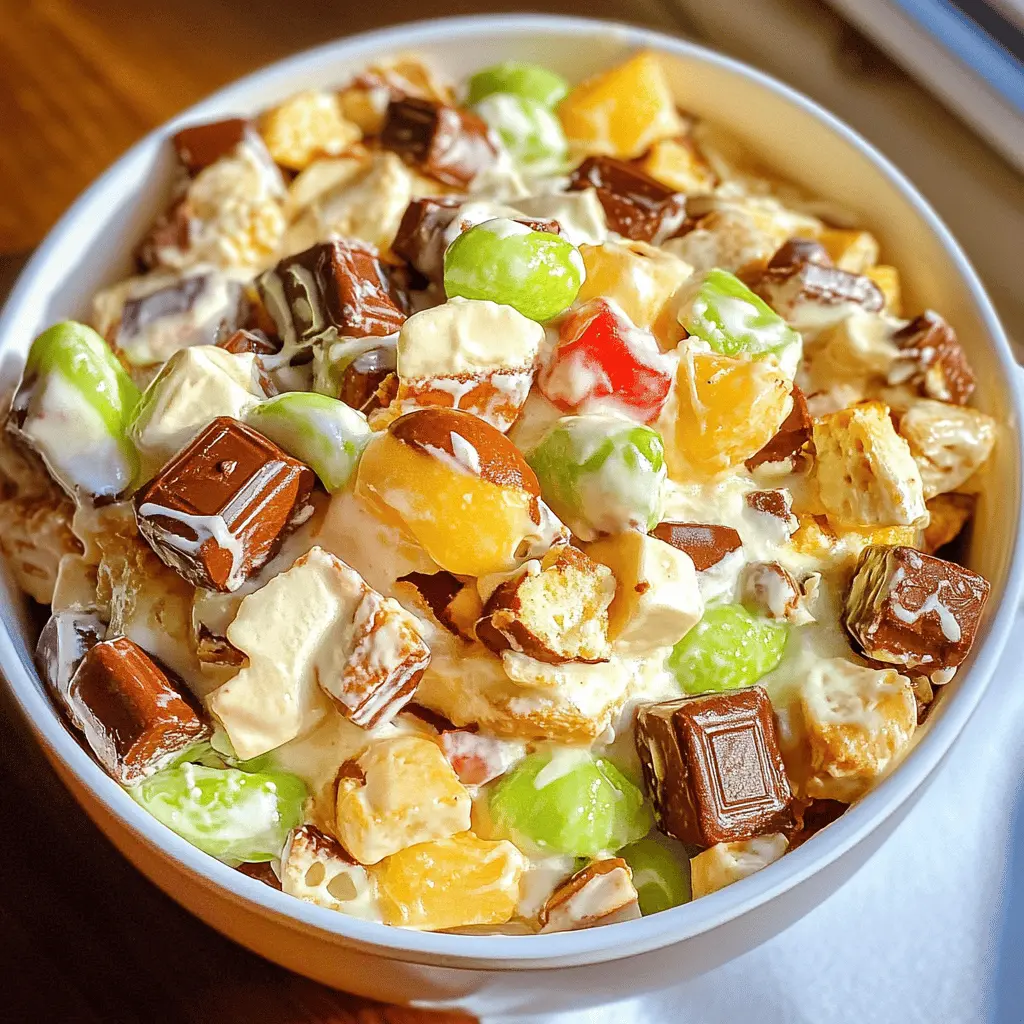 This Snickers Salad Recipe is a fun twist on dessert that brings a perfect balance of sweetness and crunch! Made with chopped Snickers bars, fluffy whipped cream, and tart apples, it’s a delightful treat that everyone will love. Perfect for potlucks or family gatherings! Save this recipe for an easy and delicious dessert that stands out.