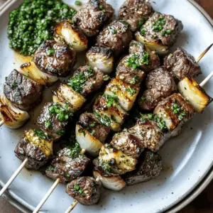 Get ready for a delicious grilling experience with these Steak Kabobs topped with rich garlic butter! Perfectly marinated pieces of steak are combined with colorful bell peppers and onions, creating a mouthwatering dish that’s sure to impress. Ideal for summer barbecues or family dinners. Save this recipe for your next cookout and enjoy tender, flavorful kabobs everyone will love!