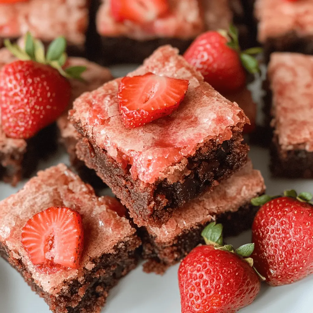 These delightful Strawberry Brownies combine rich chocolate with fresh strawberries for a treat that's both tasty and pretty! Made with simple ingredients, they’re perfect for summer picnics, birthday parties, or just a sweet snack at home. Don’t forget to save this recipe to whip up these scrumptious brownies!