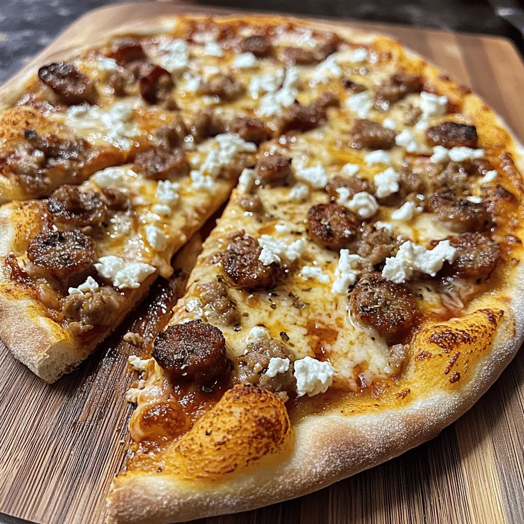 Easy Hot Sausage Feta Honey Pizza Recipe