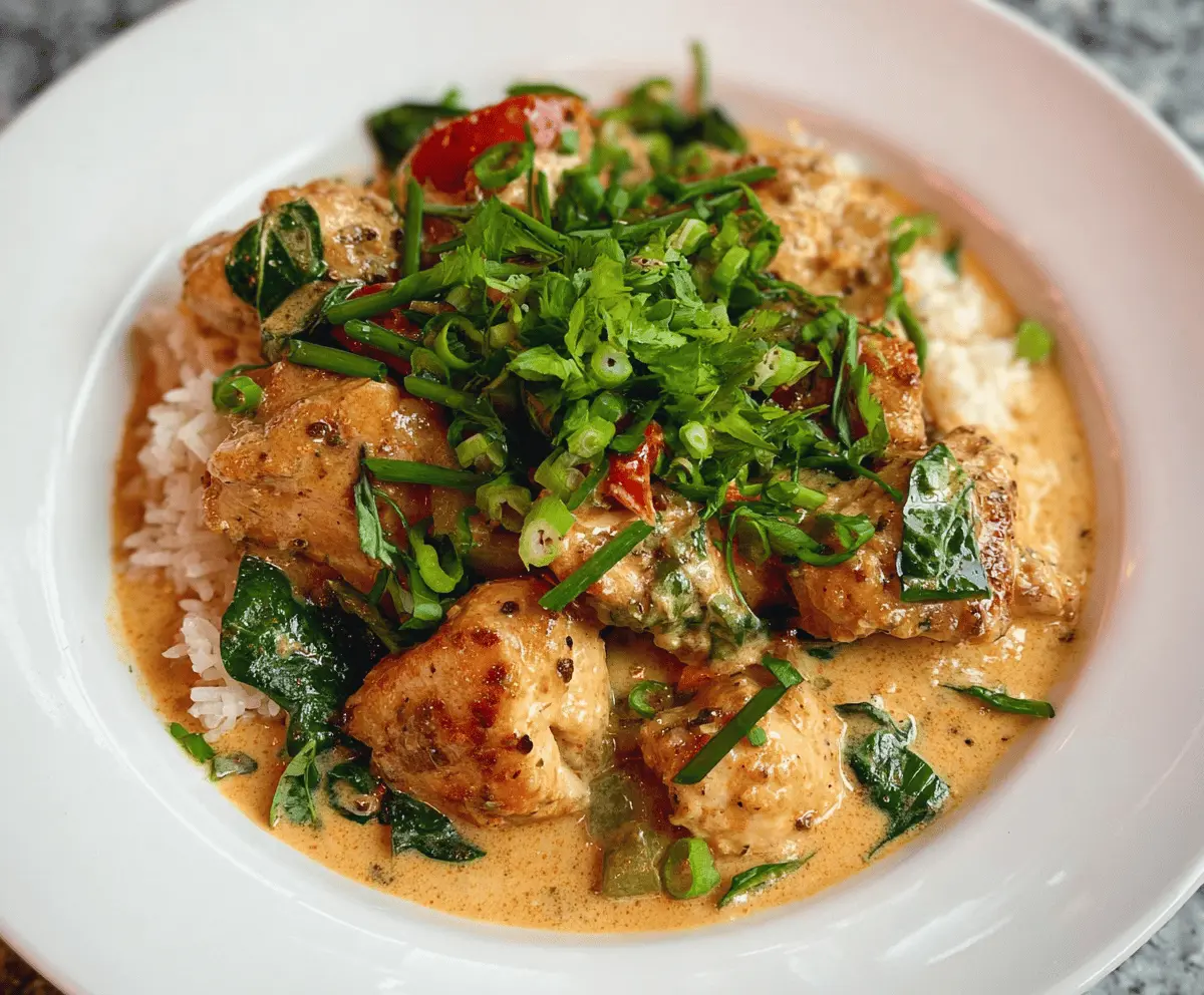 Easy Basil Chicken in Creamy Coconut Curry