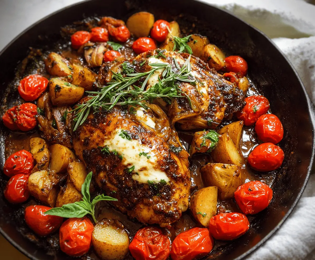 Easy One Pan Balsamic Chicken Dinner