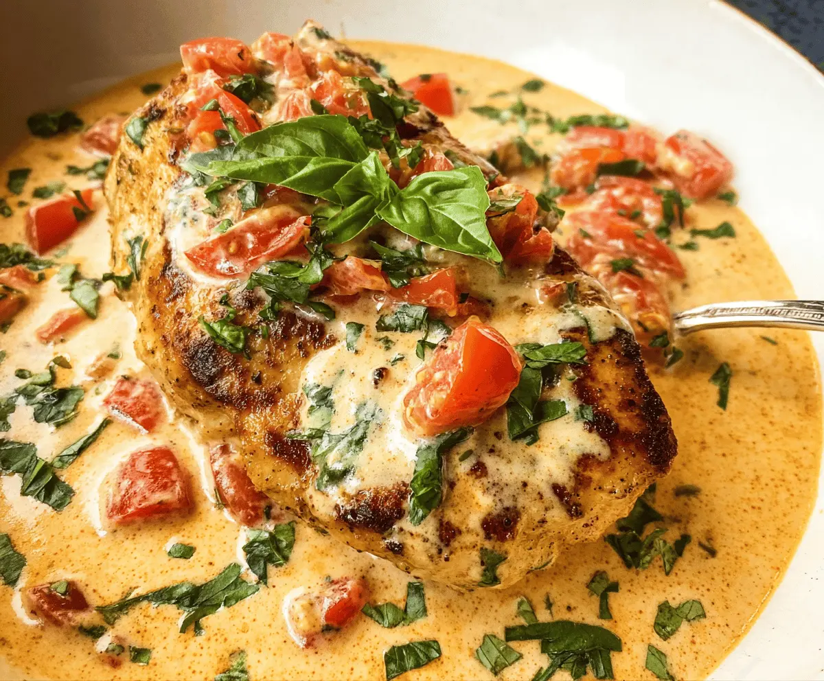 Easy Chicken With Tomato Basil Cream Sauce