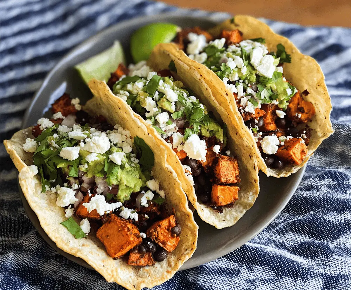 Easy Black Bean Sweet Potato Tacos Recipe