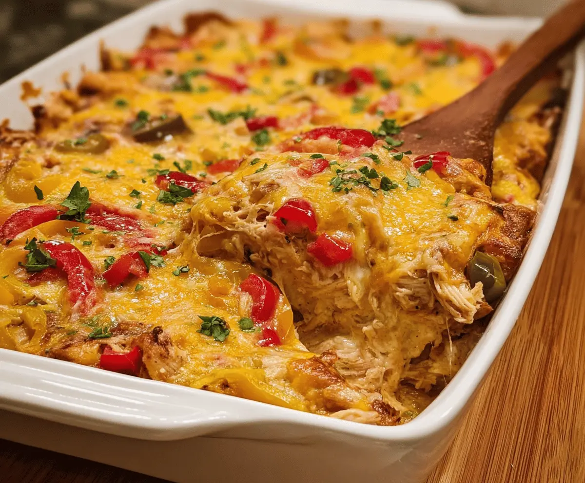 Easy Cheesy Chicken Fajita Casserole
