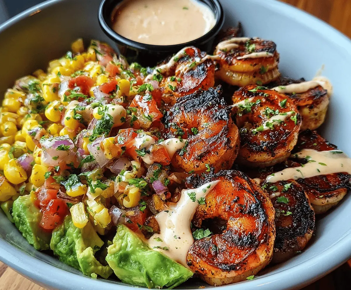 Easy Grilled Shrimp Bowl with Avocado and Corn Salsa