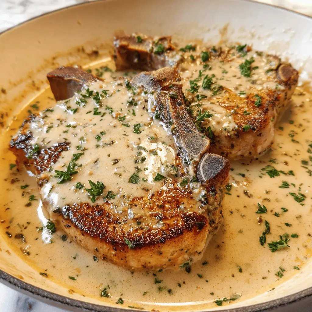 Easy Slow Cooker Pork Chops With Garlic Parmesan Sauce