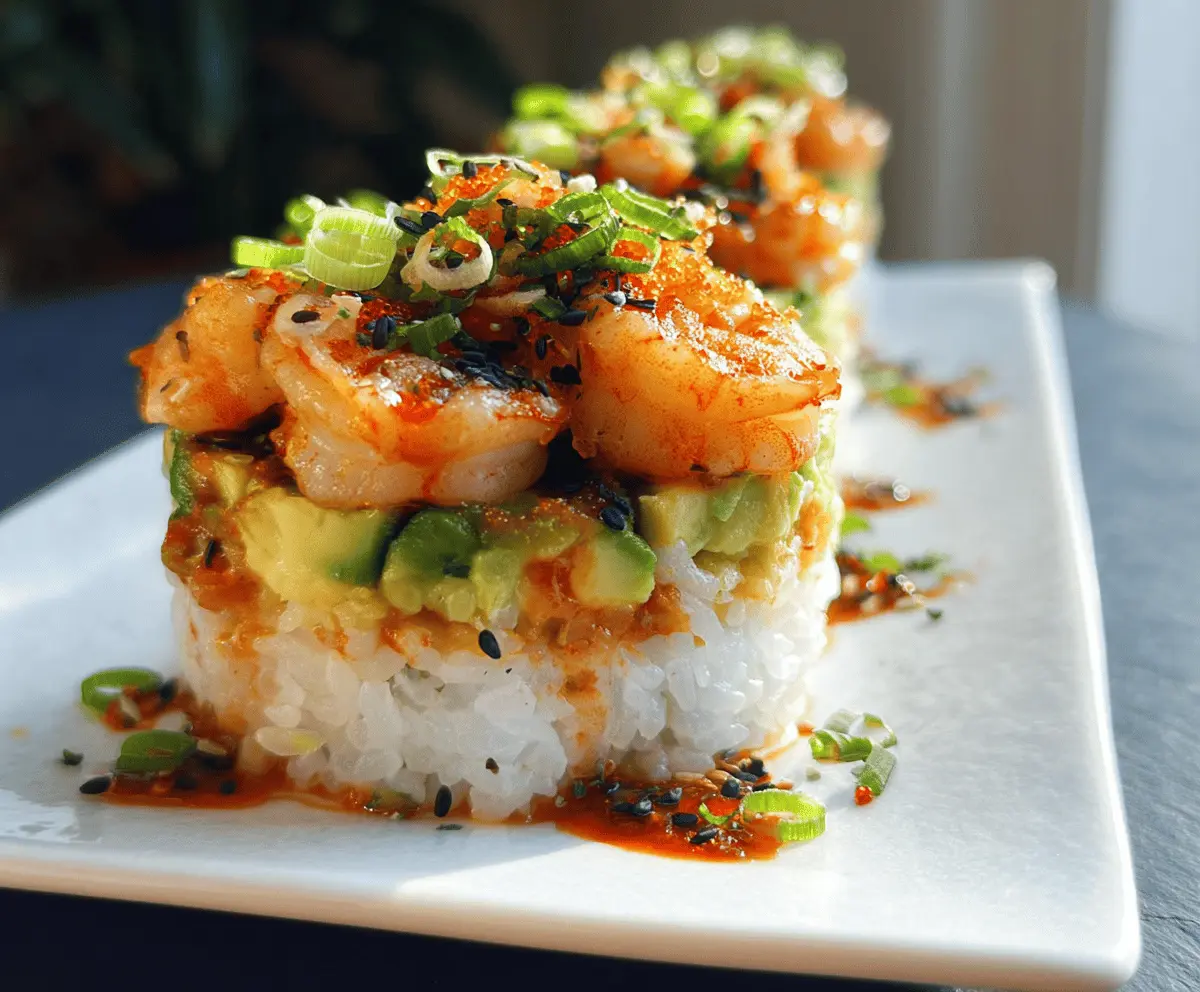 Easy Spicy Shrimp Sushi Stacks Recipe