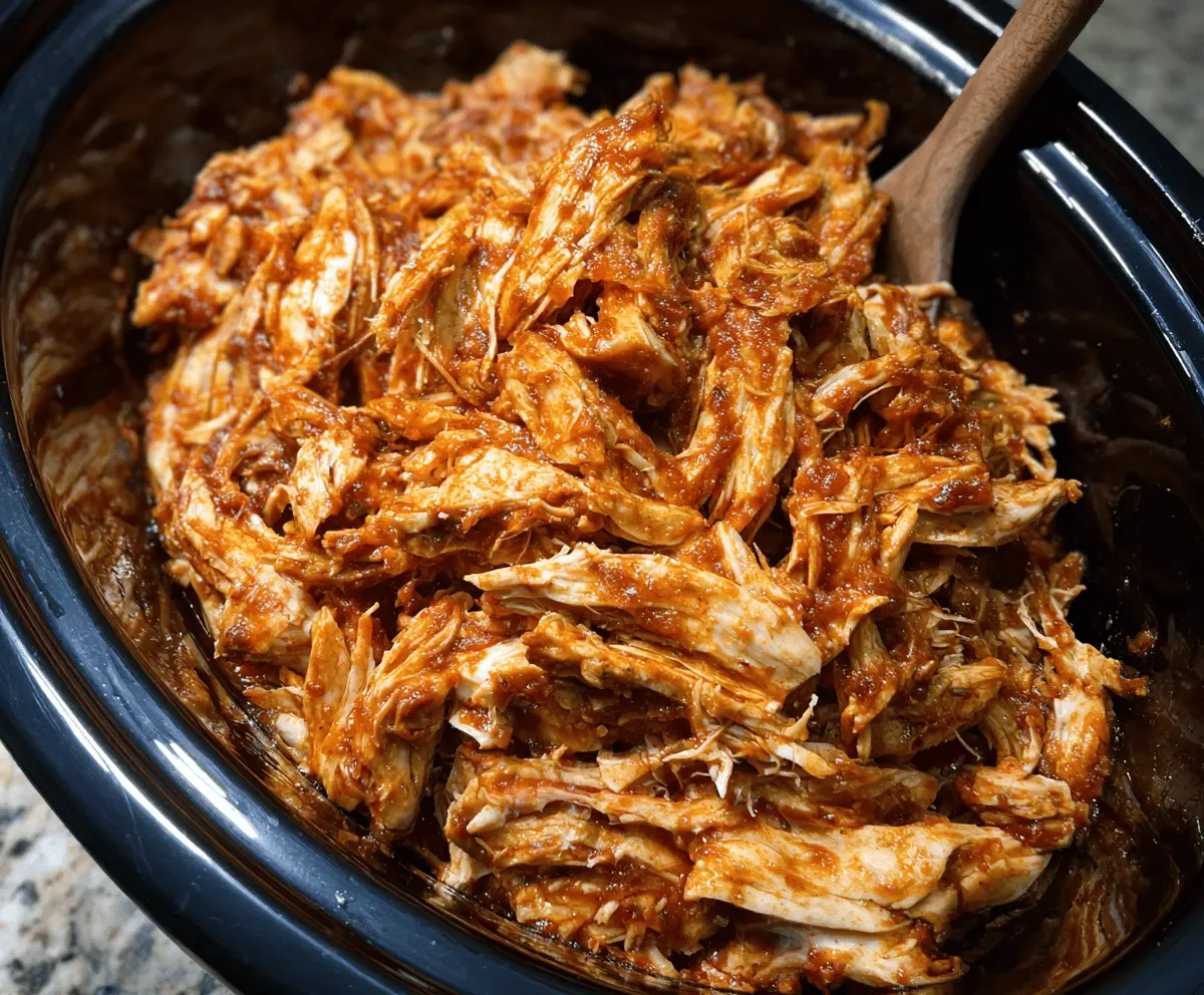 Easy Crockpot BBQ Pulled Chicken Recipe