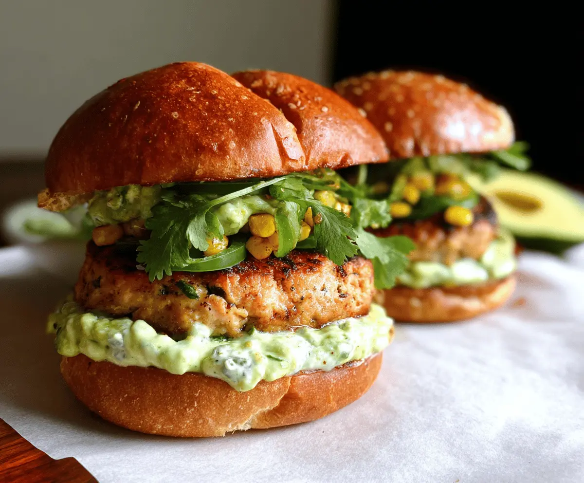 Easy Honey Jalapeño Turkey Burgers with Creamy Avocado Sauce