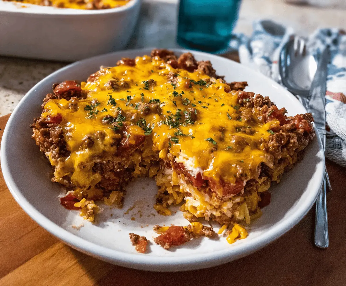 Easy Cheesy Hamburger Casserole Recipe