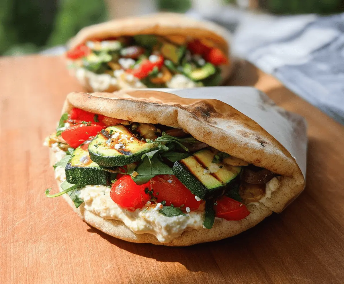 Easy Zucchini and Hummus Pita Sandwich Recipe