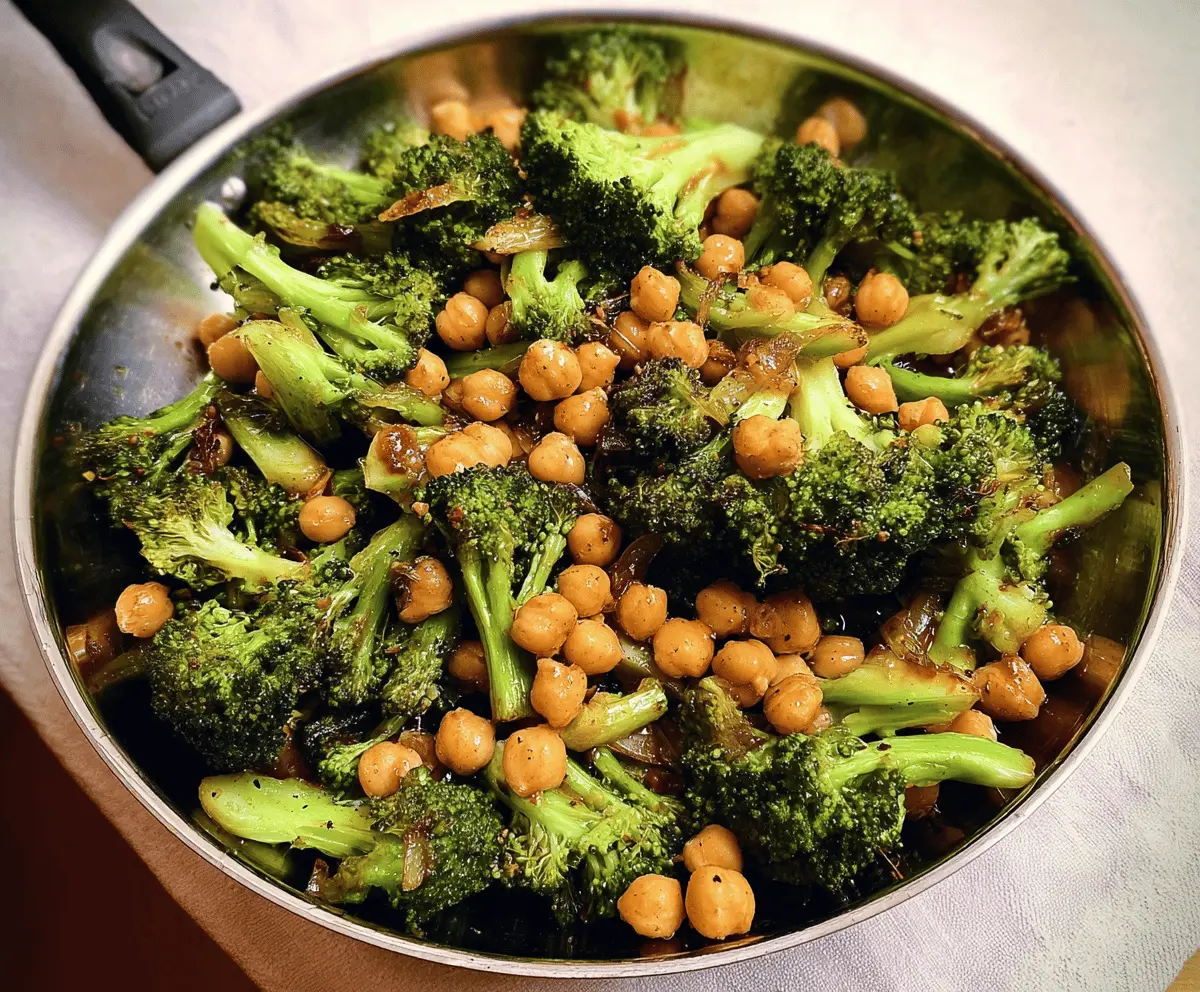 Easy Garlic Broccoli Chickpea Stir Fry