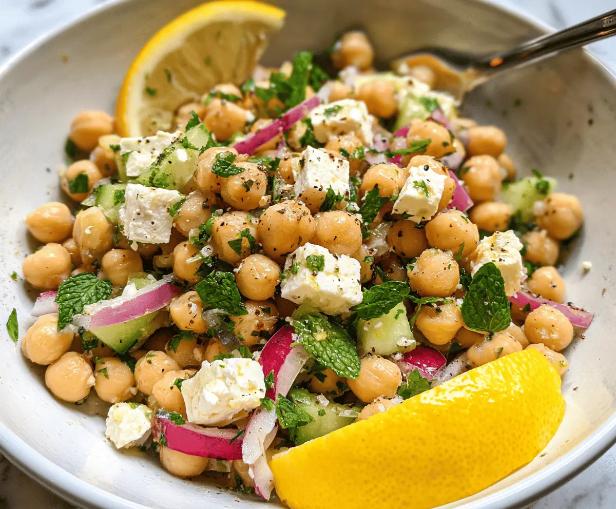Healthy Lemony Chickpea Feta Salad Recipe