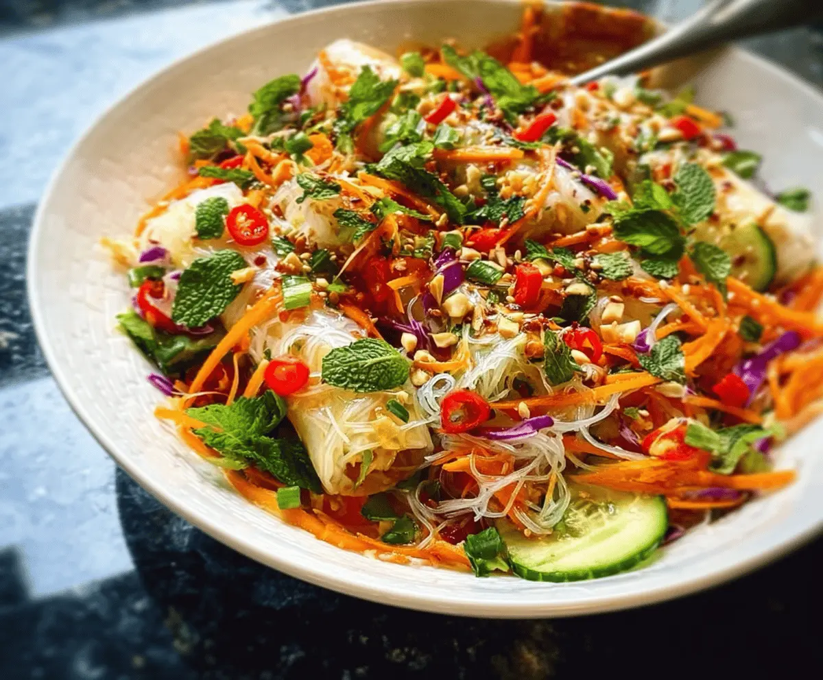 Fresh Spring Roll Salad with Spicy Ginger Dressing