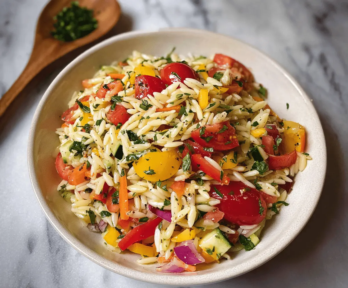 Healthy Rainbow Orzo Salad Recipe