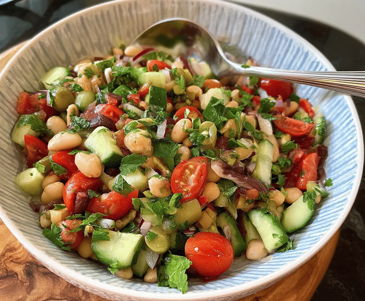 Easy Healthy Mediterranean Bean Salad Recipe