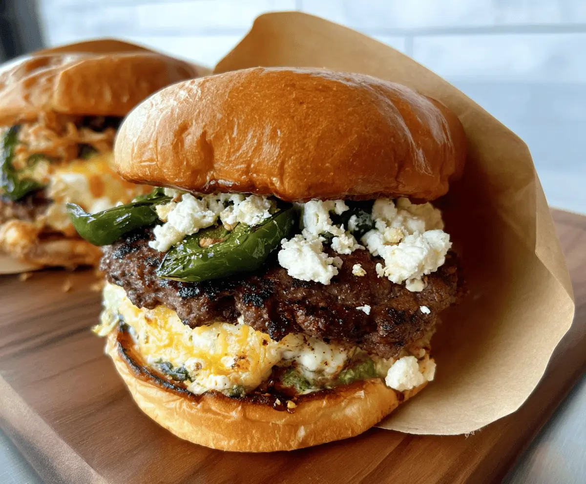 Cheesy Poblano Popper Burger Recipe