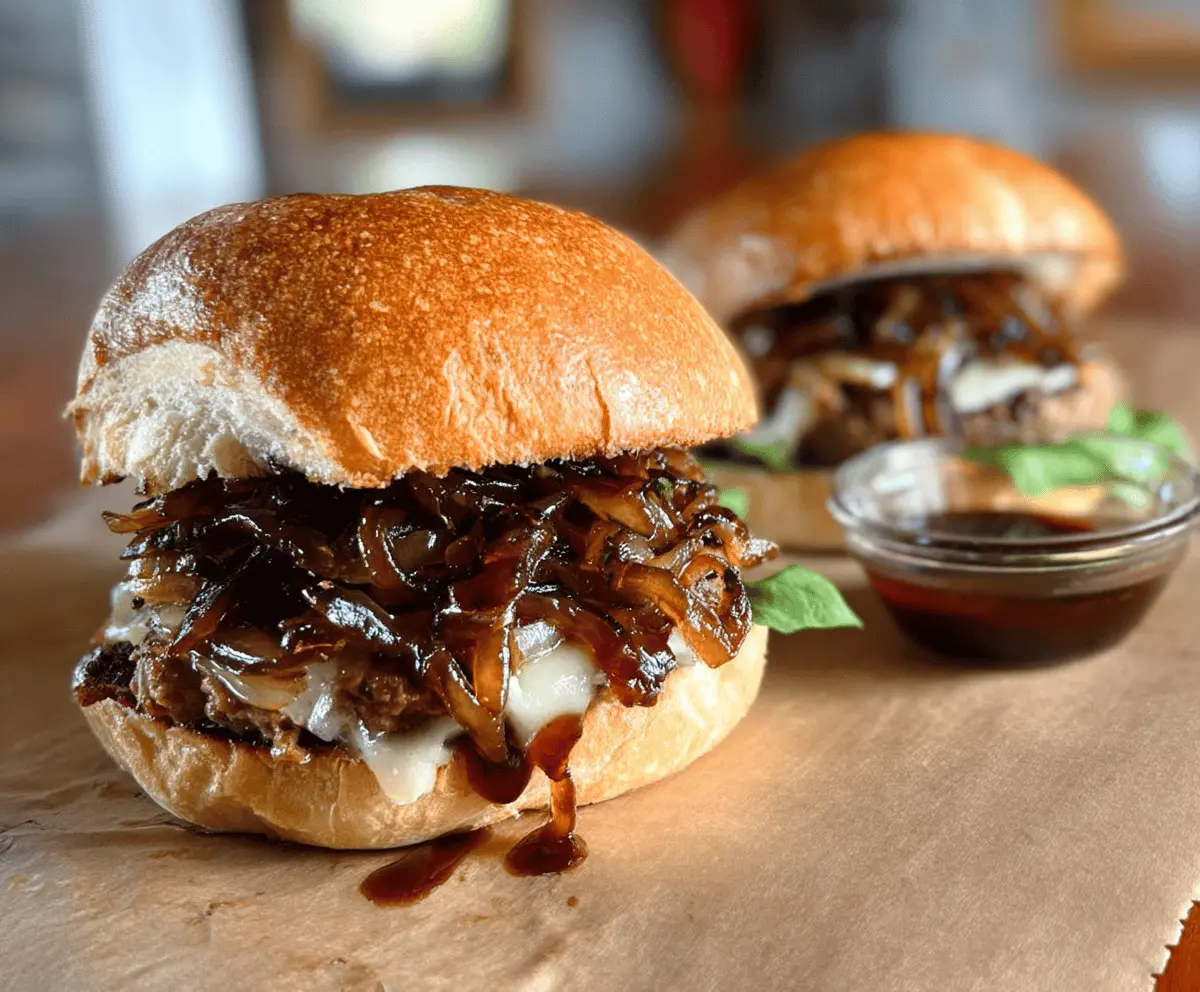 Healthy Balsamic Caramelized Onion Turkey Burgers