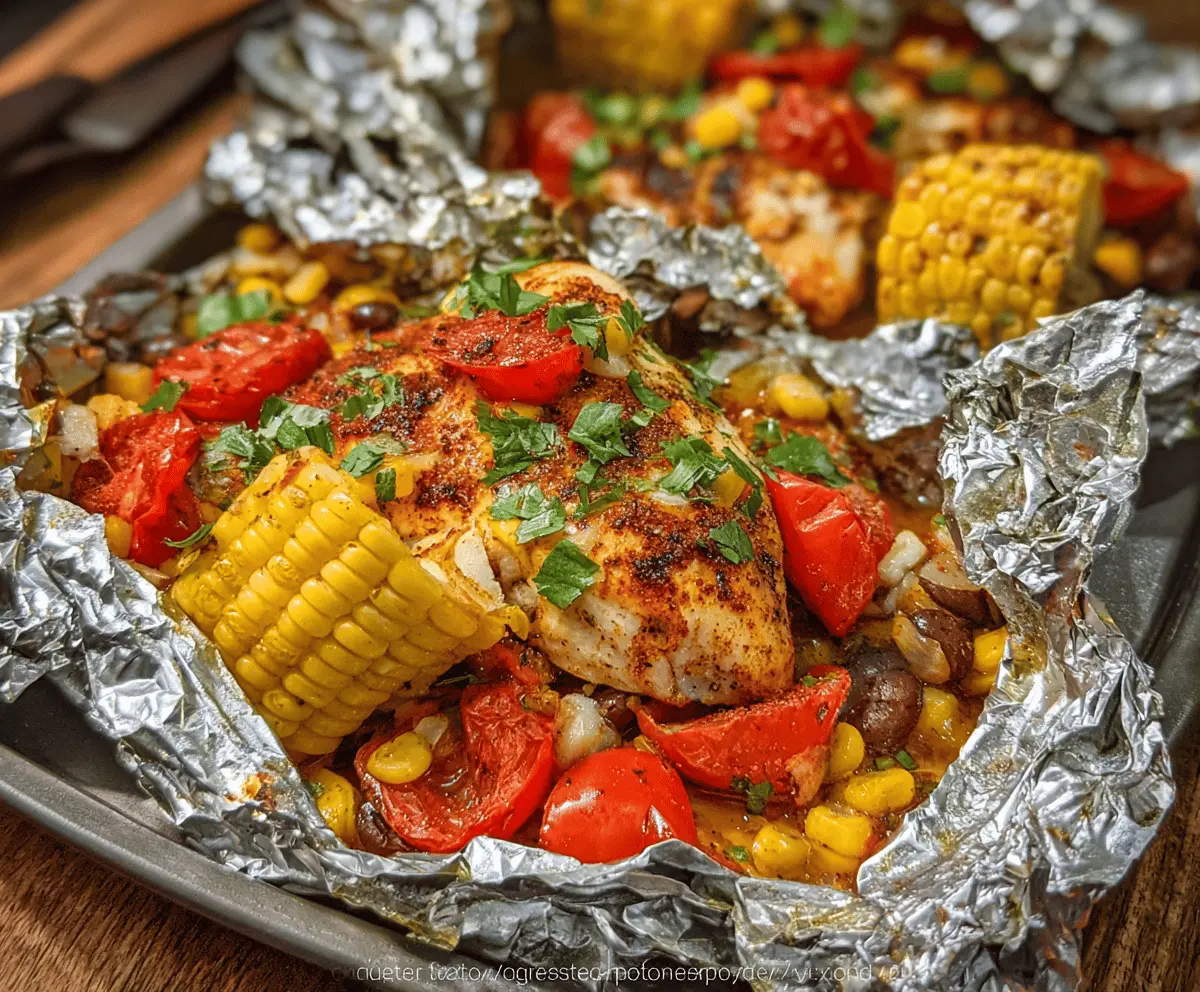 Easy Santa Fe Chicken Foil Packets Recipe