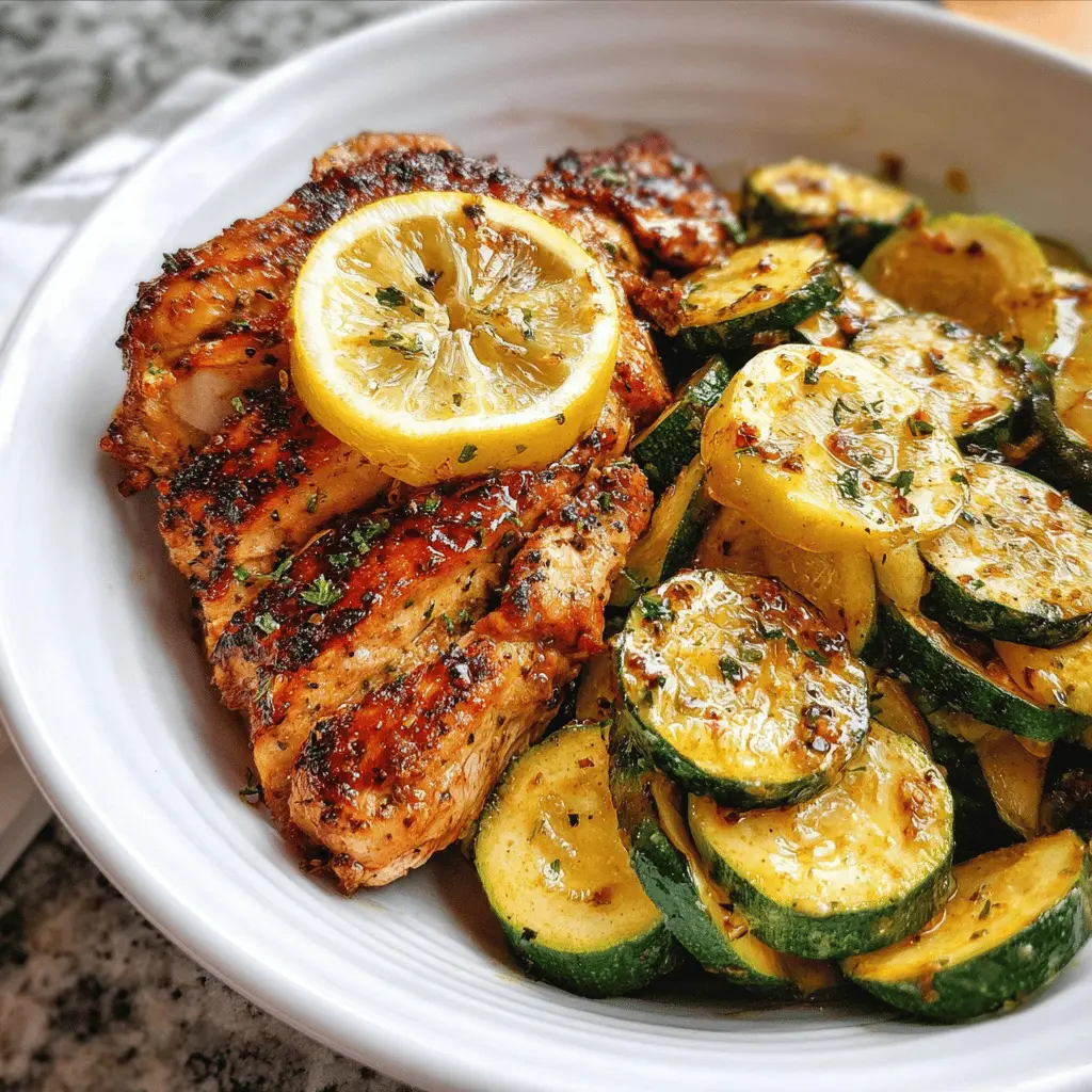 Easy Asado Chicken with Sauteed Lemon Zucchini
