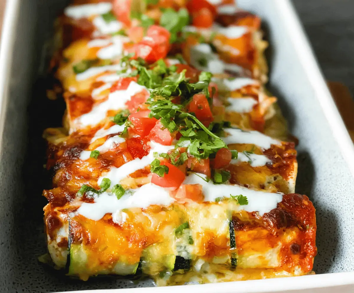 Cheesy Keto Chicken Zucchini Enchiladas