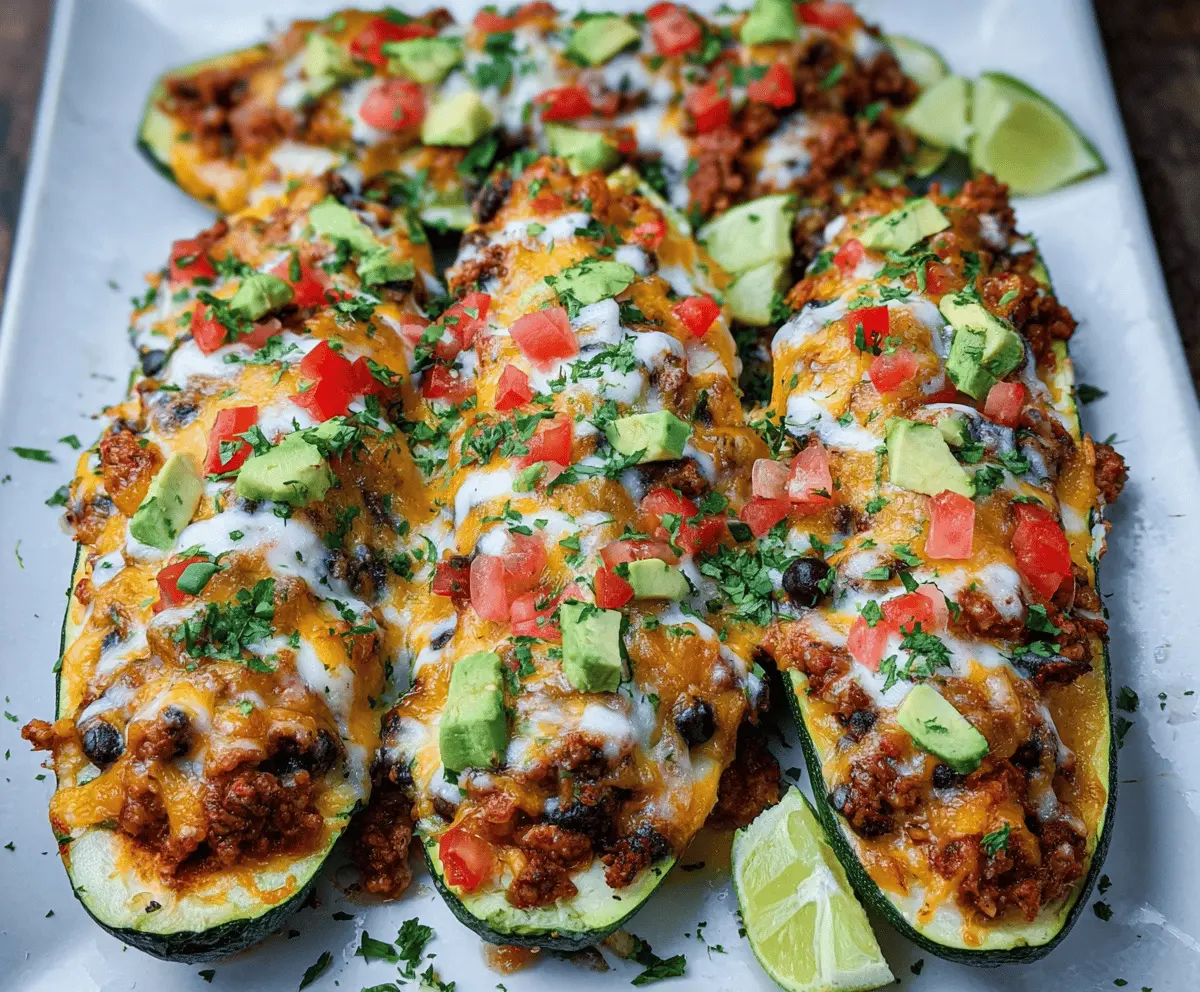 Easy Taco Stuffed Zucchini Boats Recipe
