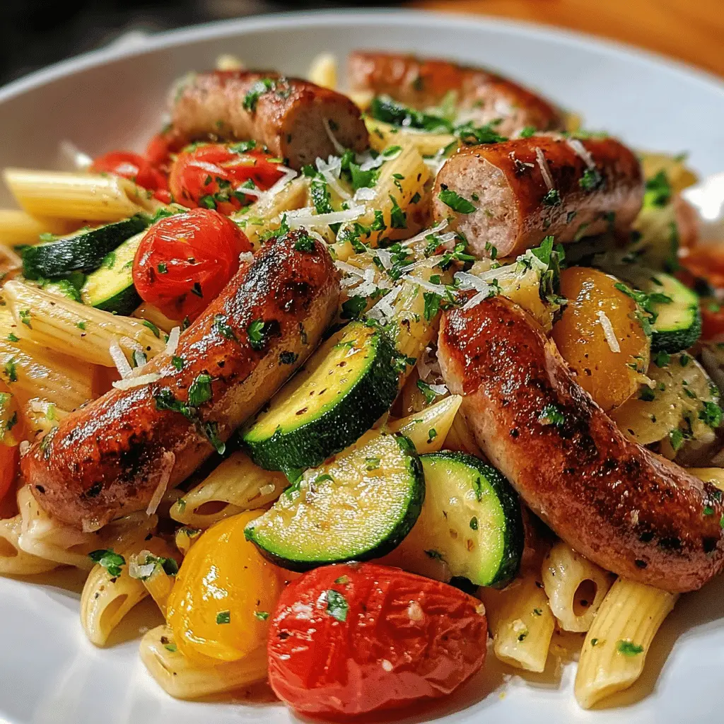 Easy Chicken Sausage Pasta with Zucchini and Tomatoes