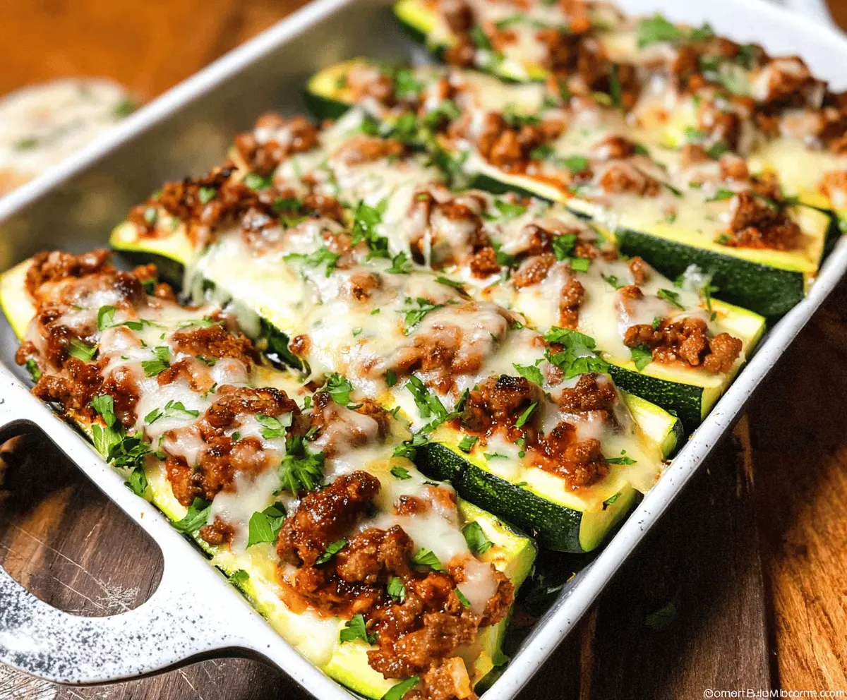 Easy Ground Beef Zucchini Boats Recipe