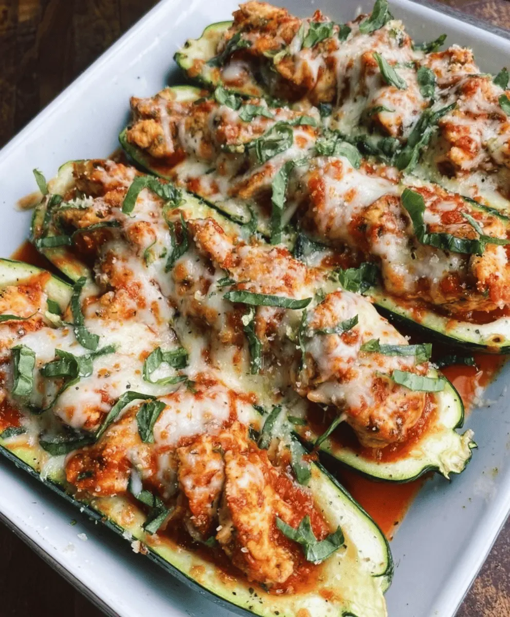 Easy Keto Chicken Parmesan Zucchini Boats Recipe