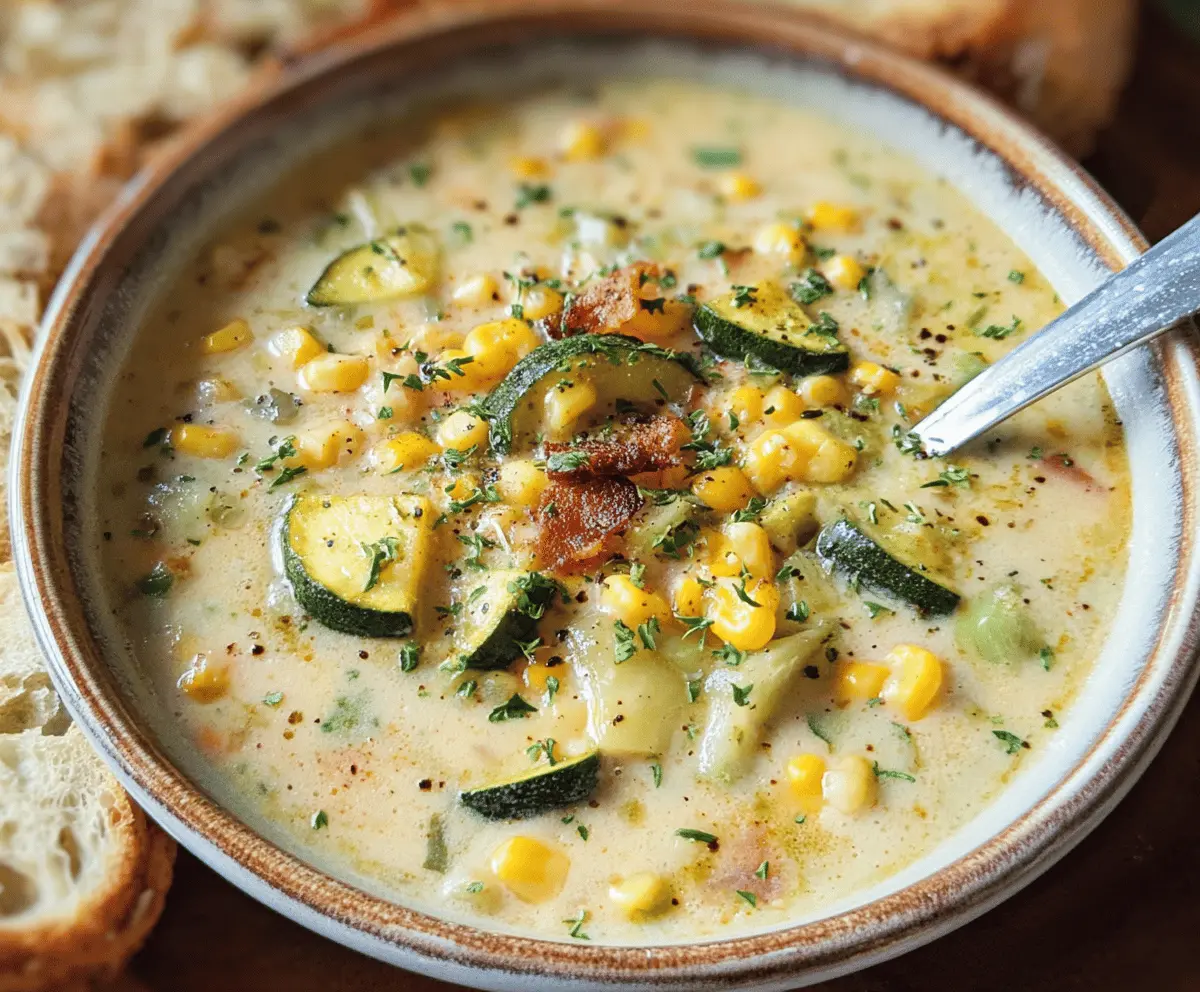 Creamy Summer Corn and Zucchini Chowder Recipe