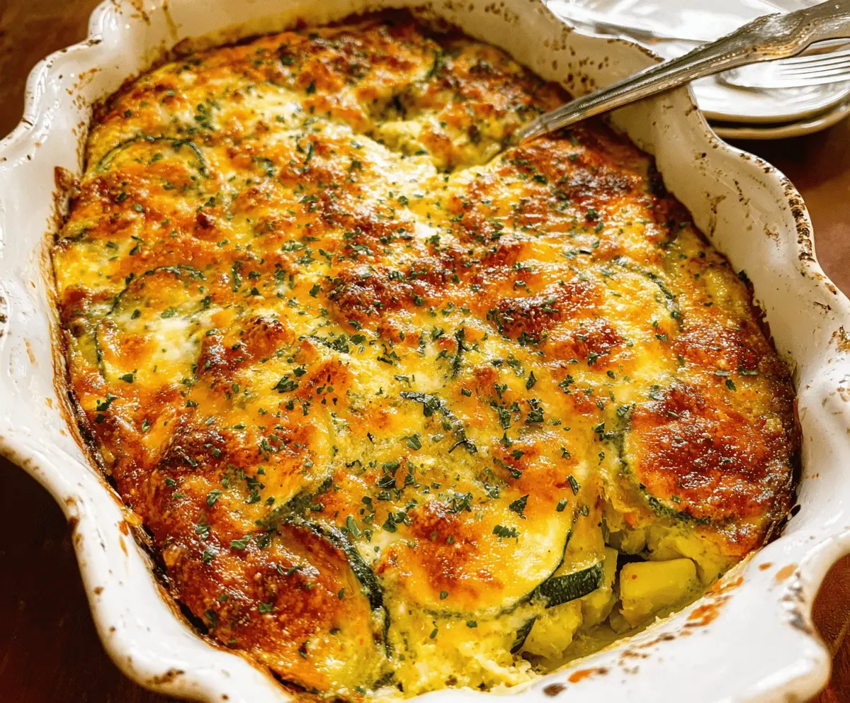 Easy Cheesy Zucchini Squash Casserole Recipe